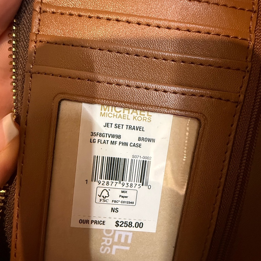 Michael Kors Jet Set logo Brown and Gold Wristlet NWT - Picture 7 of 8